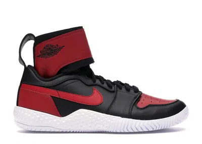 Pre-owned Jordan Nike Court Flare Aj1 Serena Williams Bred (women's) Sneakers In Black/varsity Red/white