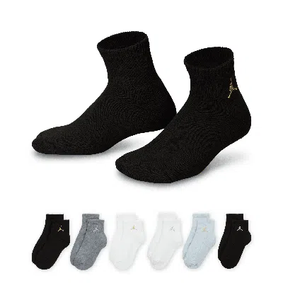 Jordan Everyday Essentials Big Kids' Ankle Socks (6 Pairs) In Black