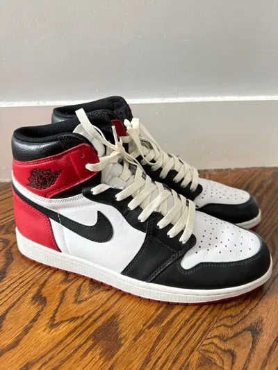 Pre-owned Jordan Nike Jordan 1 Black Toe Sz.11.5 Shoes In Red