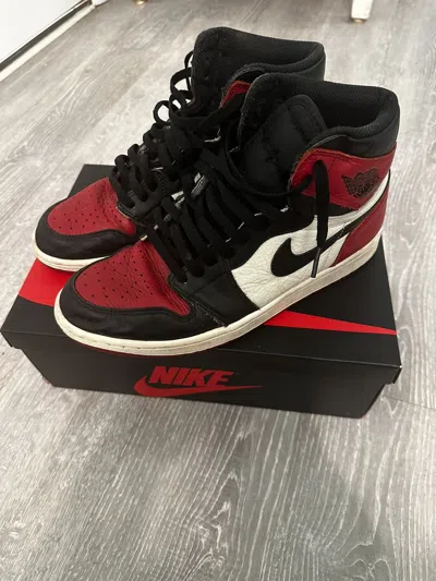 Pre-owned Jordan Nike Jordan 1 Bred Toe Shoes In Red