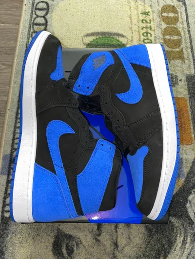 Pre-owned Jordan Nike Jordan 1 Retro High Og Royal Reimagined Shoes In Black Blue