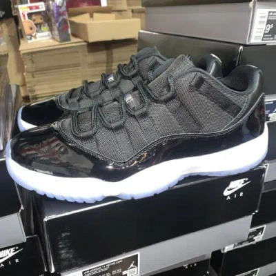 Pre-owned Jordan Nike  11 Retro Low Space Jam Black Patent Men Sizes 7-14 Fv5104-004 Ds