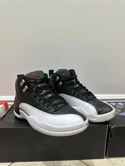 Pre-owned Jordan Nike Jordan 12s Playoff 2022 Shoes In Black/white