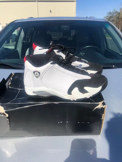 Pre-owned Jordan Nike Jordan 14 Black Toe 2014 Release Shoes In White