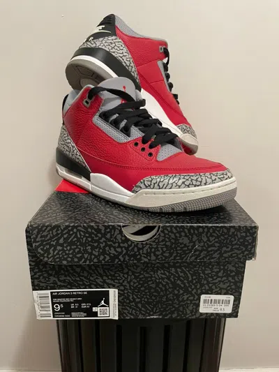 Pre-owned Jordan Nike Jordan 3 Red Cement Shoes