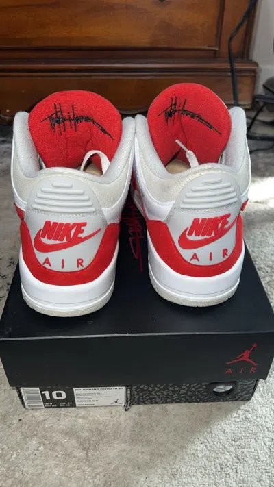 Pre-owned Jordan Nike Jordan 3 Retro Tinker White University Red Shoes