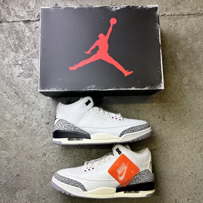 Pre-owned Jordan Nike Jordan 3 Retro ‘white Cement Reimagined' Shoes In White Red Black