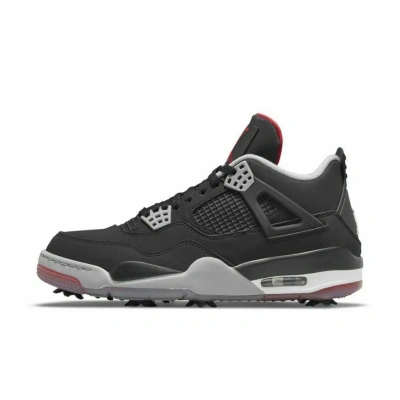 Pre-owned Jordan Nike  4 Golf Bred Sneakers Shoes Black/fire Red-cement Grey Cu9981-002 In Multicolor