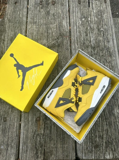 Pre-owned Jordan Nike Jordan 4 “ Lightning “ Shoes In Yellow