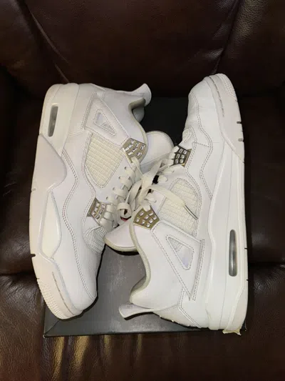 Pre-owned Jordan Nike Jordan 4 Pure Money Shoes In White
