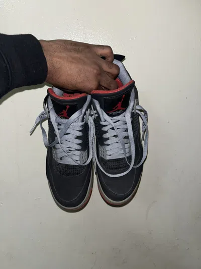 Pre-owned Jordan Nike Jordan 4 Retro Bred Shoes In Black