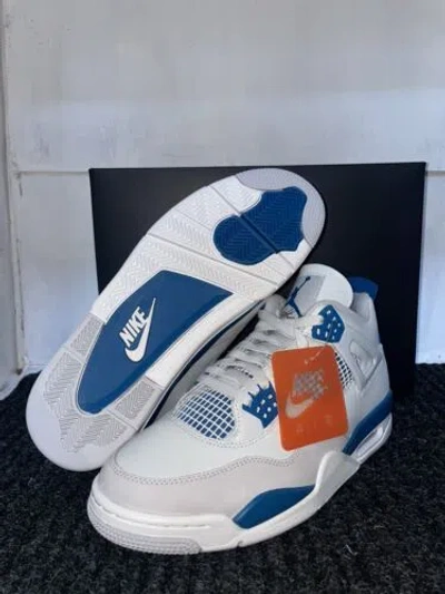 Pre-owned Jordan Nike  4 Retro Military Blue (2024) - Fv5029-141 In White