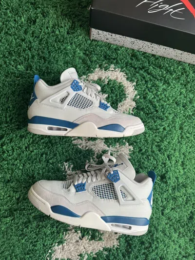 Pre-owned Jordan Nike Jordan 4 Retro Military Blue 2024 Shoes In White