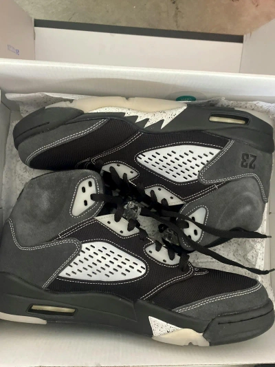 Pre-owned Jordan Nike Jordan 5 Anthracite Shoes In Black