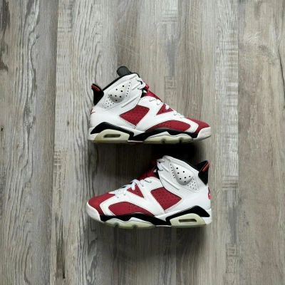 Pre-owned Jordan Nike • Jordan 6 Retro "2021 Carmine" (8.5m) Shoes In White