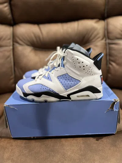 Pre-owned Jordan Nike Jordan 6 Retro Unc White Shoes In Blue