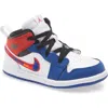 Jordan Air  1 Mid Se "multicolor Swoosh" Sneakers In White/red/blue