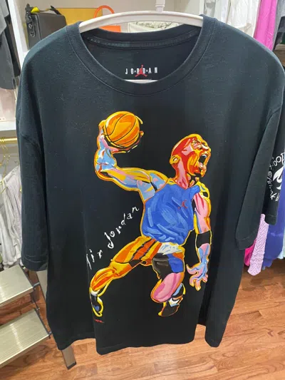 Pre-owned Jordan Nike Jordan Artist Series Puff Print T Shirt In Black