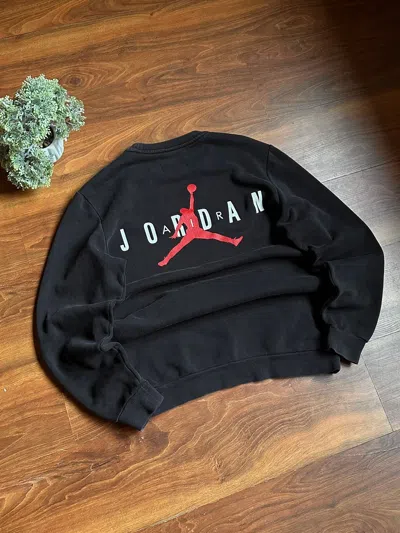 Pre-owned Jordan Nike Jordan Vintage Big Logo Streetwear Sweatshirt In Black