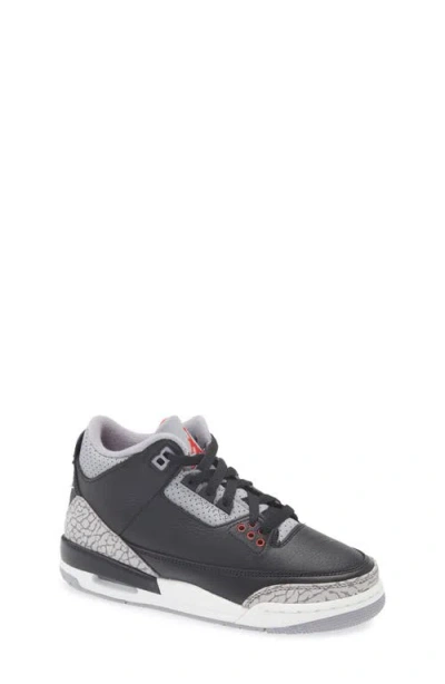 Jordan Nike Kids' Air  3 Retro Sneaker In Black/fire Red/grey