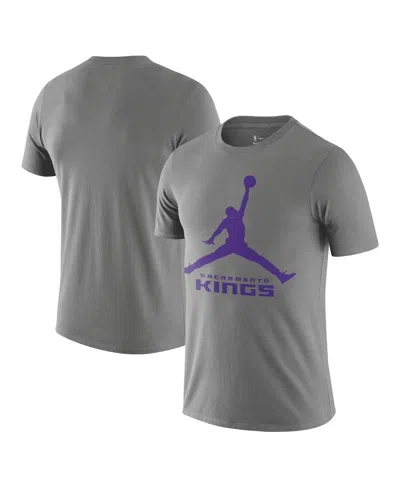Jordan Nike Men's Gray Sacramento Kings Essential Jumpman T-shirt
