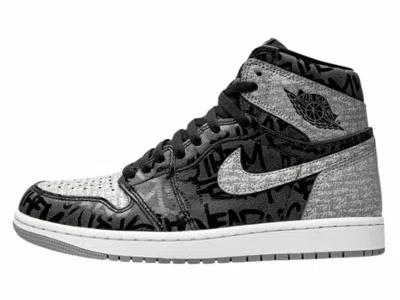 Pre-owned Jordan Nike Men's  I 1 Retro High Og Rebellionaire Black White Grey 555088-036