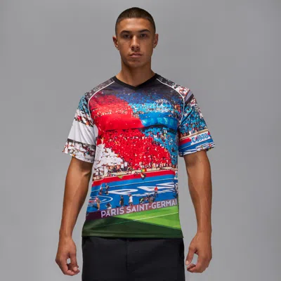 Jordan Paris Saint-germain V-neck Printed T-shirt In Multi