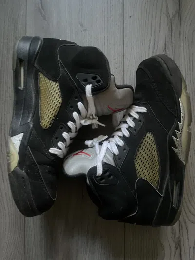Pre-owned Jordan Nike Retro 5 Metallic Shoes In Black
