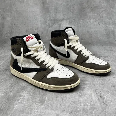 Pre-owned Jordan Nike Size 7.5 - Jordan 1 Retro Og X Travis Scott High Mocha Shoes
