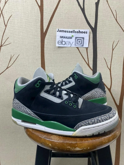 Pre-owned Jordan Nike Size 9.5 Nike Air Jordan Retro 3 Pine Green Shoes