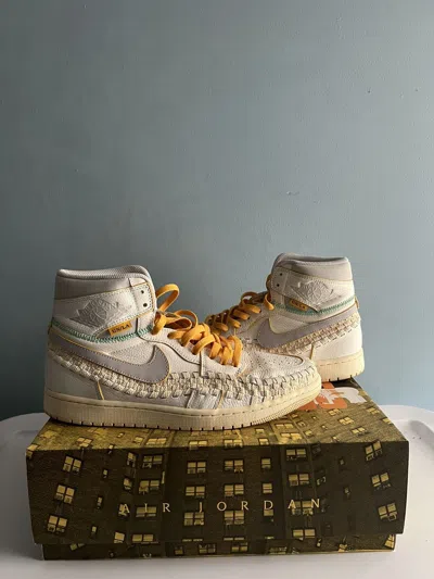 Pre-owned Jordan Nike Union 1 X Beth's Beauty Jordan 1 Shoes In White