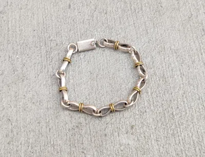 Pre-owned Jordan Nike Vintage Sterling Silver Bracelet Bowtie Infinity Taxco Gold In Silver Gold