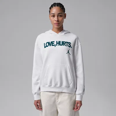 Jordan Nike Women's Jalen Hurts Fleece Hoodie In White