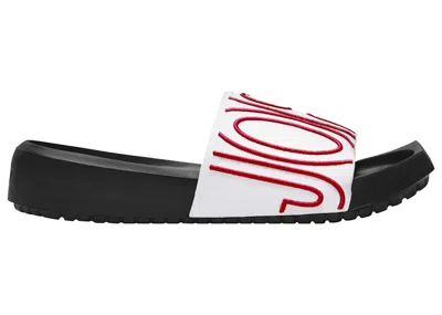 Pre-owned Jordan Nola Slide (women's) Sneakers In White/black/gym Red