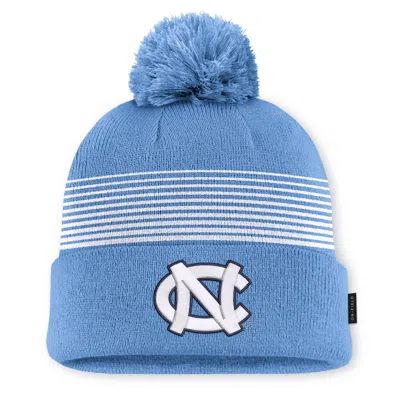 Jordan North Carolina Sideline Peak  Brand College Cuffed Pom Beanie In Blue