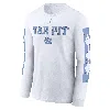 Jordan North Carolina Tar Heels Local Spirit Slogan Nike Men's College Long-sleeve T-shirt In White
