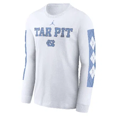 Jordan North Carolina Tar Heels Local Spirit Slogan Nike Men's College Long-sleeve T-shirt In White