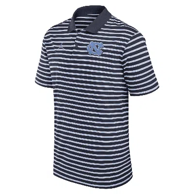 Jordan Men's North Carolina Tar Heels Primetime Victory Striped  Dri-fit College Polo In Blue