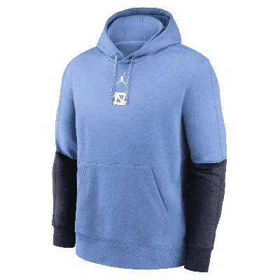 Jordan North Carolina Tar Heels Sideline Team Issue Club Nike Men's College Pullover Hoodie In Light Blue,navy