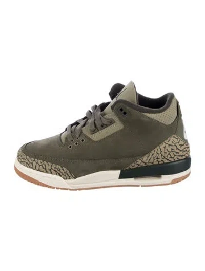 Pre-owned Jordan Nubuck Colorblock Pattern Wedge Sneakers In Green