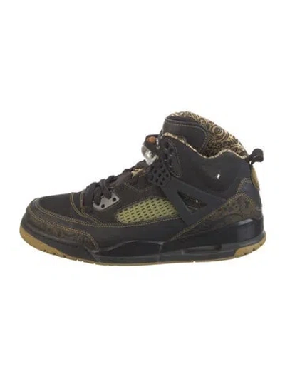 Pre-owned Jordan Nubuck Printed Sneakers In Multi