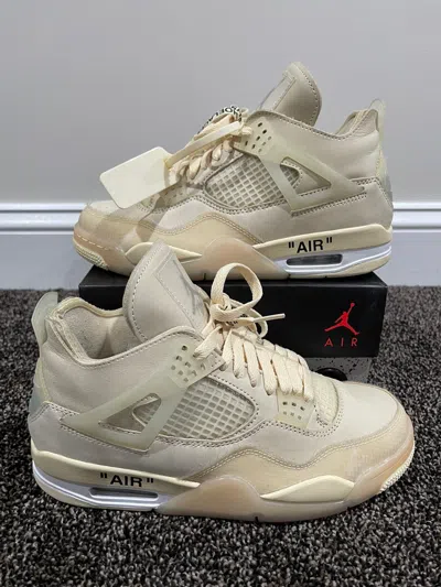 Pre-owned Jordan Off White Air Jordan Retro 4 X Virgil Off-white Wmns “sail” Sneaker In Tan