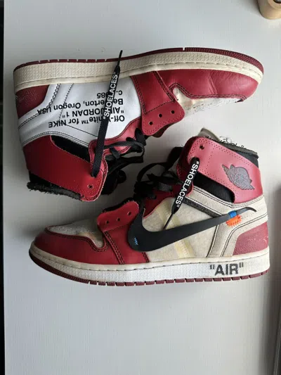 Pre-owned Jordan Off White Off White X Jordan 1 Chicago Shoes In Red