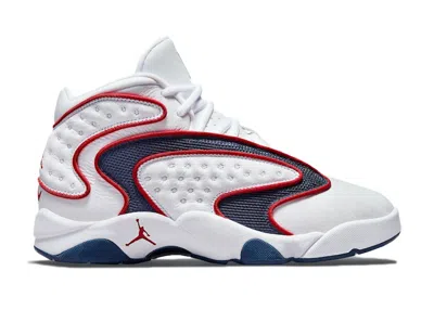 Pre-owned Jordan Og Usa (women's) Sneakers In White/university Red/midnight Navy Blue