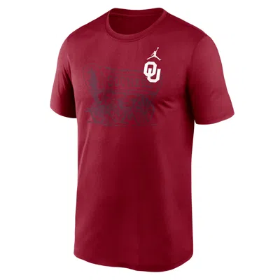 Jordan Oklahoma Campus Legend Shadow Logo Nike Men's Dri-fit College T-shirt In Red