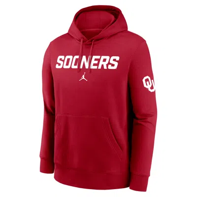 Jordan Oklahoma Club 2-hit Nickname Nike Men's College Pullover Hoodie In Red