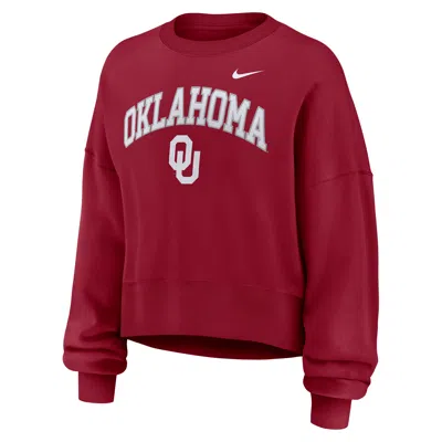 Jordan Oklahoma Phoenix Arch Nike Women's College Pullover Crew In Red