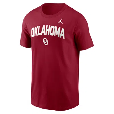 Jordan Oklahoma Primetime Arch Stack Nike Men's College T-shirt In Red