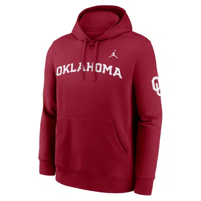 Jordan Oklahoma Sideline Club Nike Men's  Brand Pullover Hoodie In Red