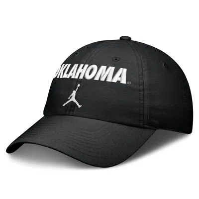 Jordan Oklahoma Sideline Club Practice  Brand College Adjustable Hat In Black